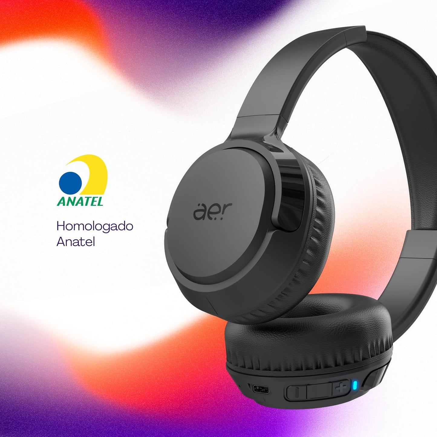 Fone de Ouvido Bluetooth AerJoy Dobrável