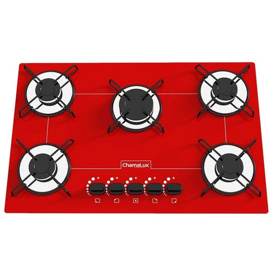 Fogão Cooktop 5 Bocas Ultra Chama Chamalux Vermelho