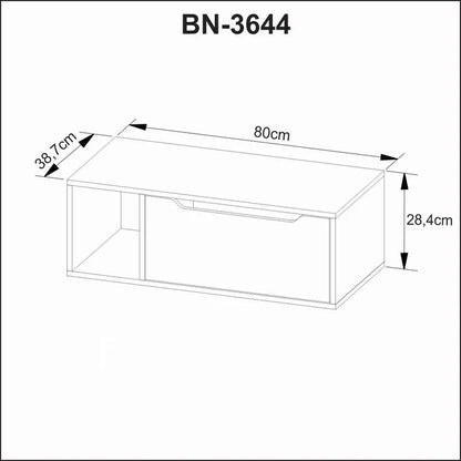 Gabinete Banheiro 80cm Tecno Mobili Bn3644 Marrom Branco