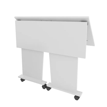 Mesa Escritório Dobrável com Rodizio Home Office Tecnomobili Branco