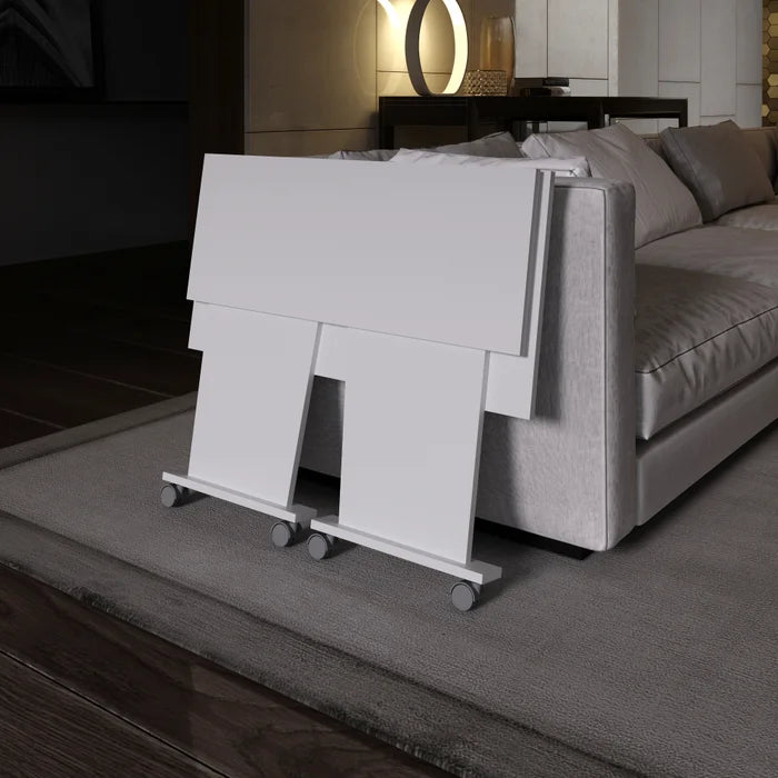 Mesa Escritório Dobrável com Rodizio Home Office Tecnomobili Branco