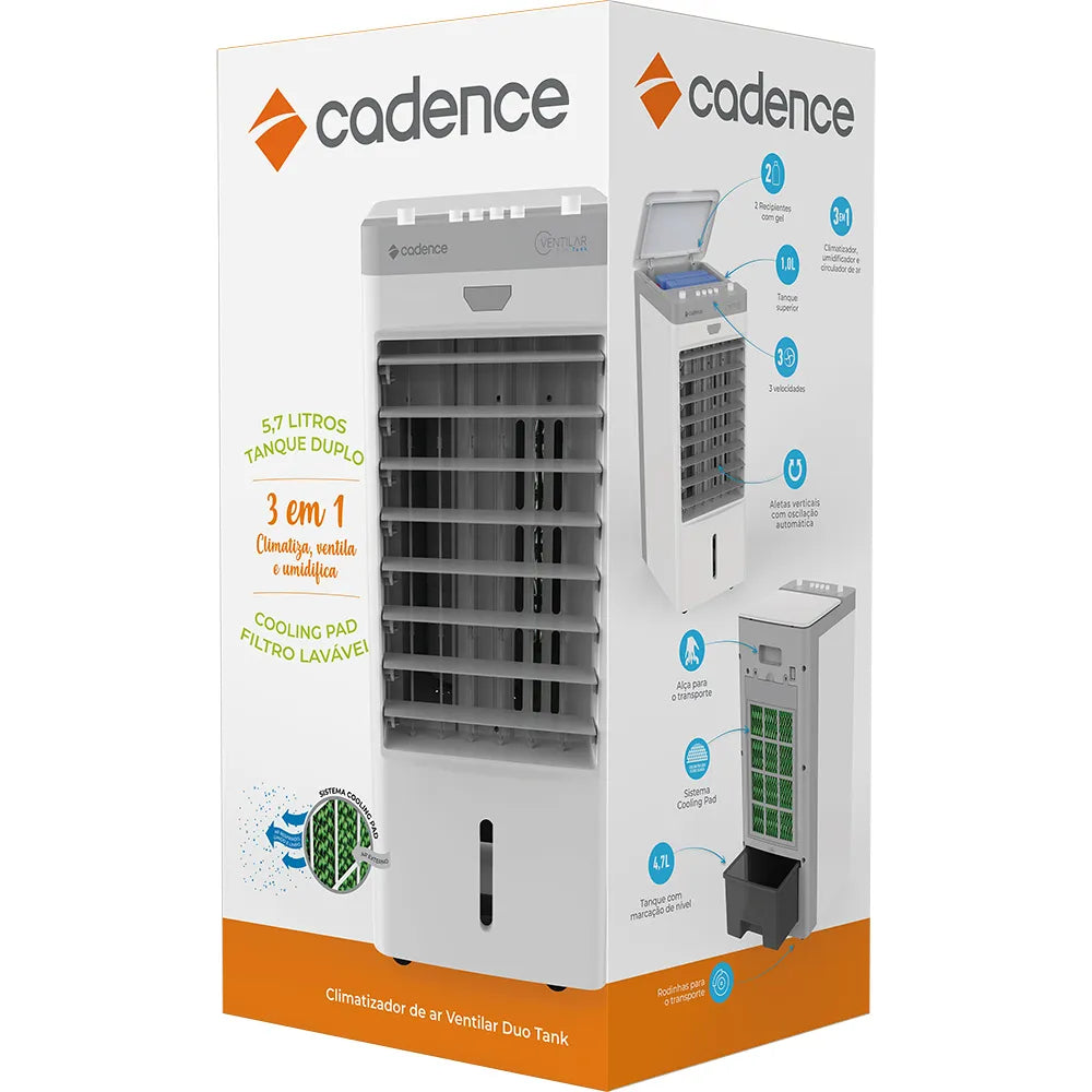 Climatizador de Ar Cadence Ventilar Duo Tank 5,7L