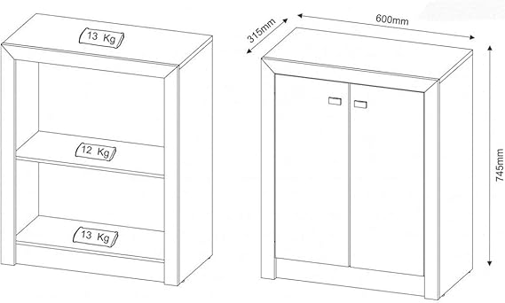 Balcão Para Escritório 2 Portas Me4103 Tecno Mobili Branco
