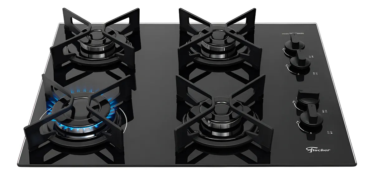 COOKTOP A GÁS FISCHER 4 BOCAS FIT LINE TREMPE IRON