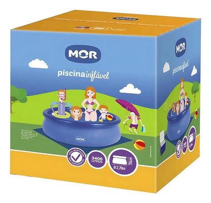 Piscina Infantil Inflável Redonda 3400 Litros Splash Fun Mor Azul