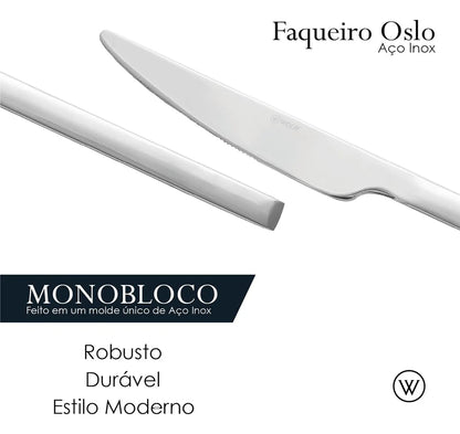 Faqueiro 16 Peças Oslo Aço Inox Wolff Prateado