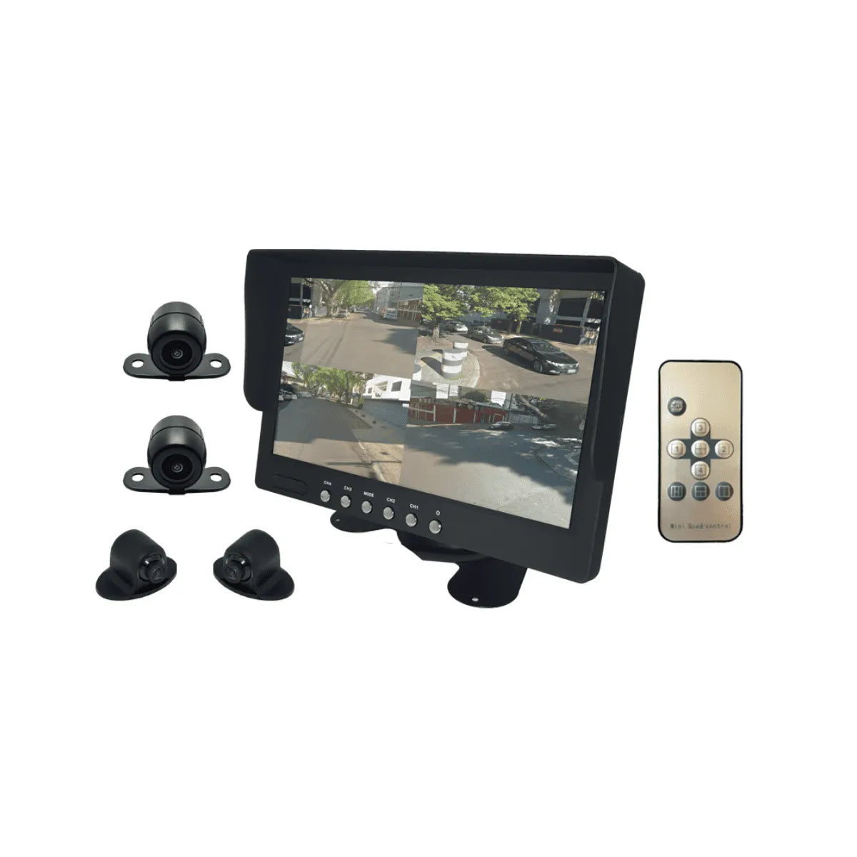 Kit de Monitoramento Veicular Roadstar RS816BR com Monitor 7" + 4 Câmeras