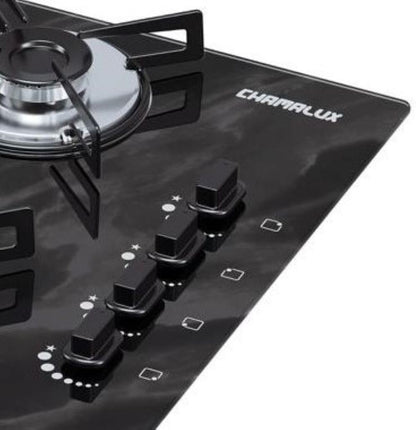 Cooktop 4 Bocas Chamalux Ultra Chama Mármore Preto