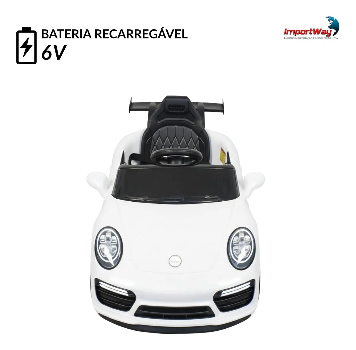 MINI CARRO ELÉTRICO 6V BRANCO - BW402BR IMPORTWAY