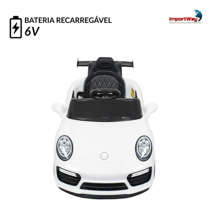 MINI CARRO ELÉTRICO 6V BRANCO - BW402BR IMPORTWAY