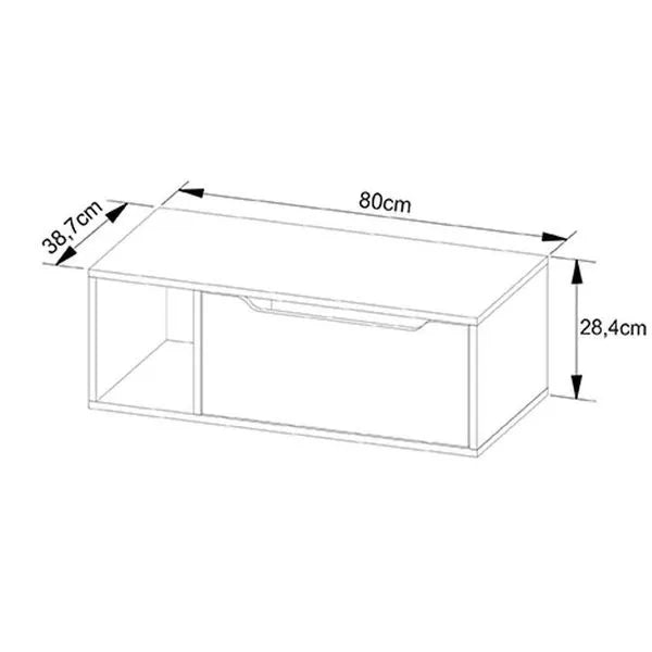 Gabinete Banheiro 80cm 1 Porta Tecno Mobili Bn3644 Branco