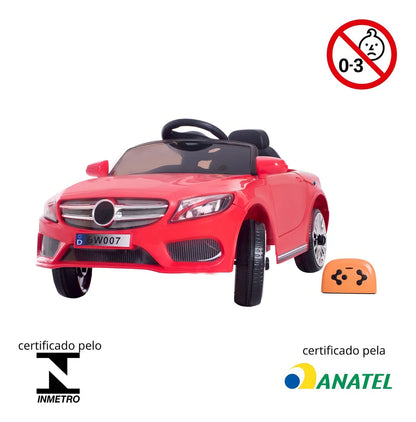 MINI CARRO ELÉTRICO INFANTIL COM CONTROLE REMOTO IMPORTWAY 6V BW007VM - VERMELHO
