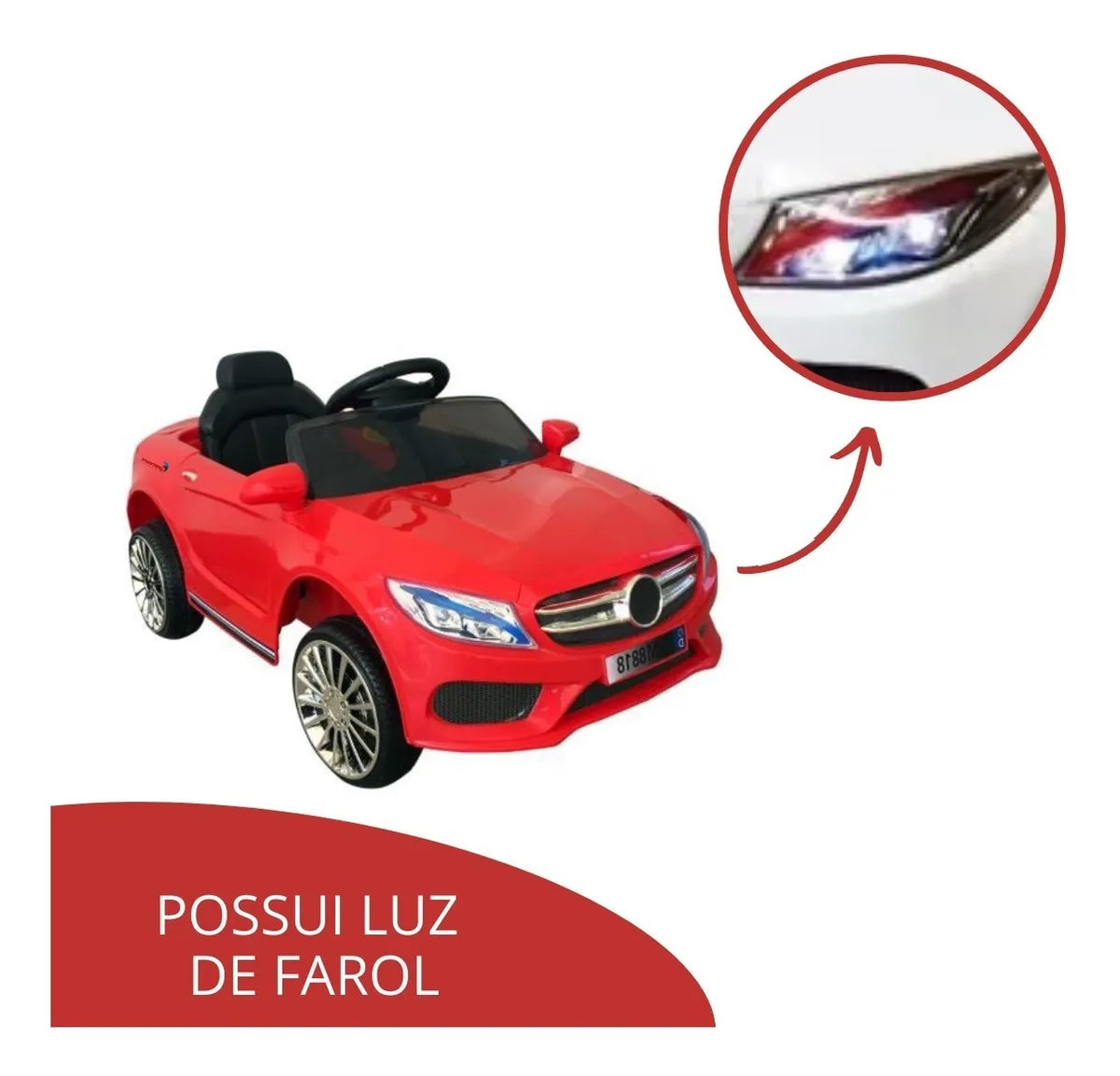 MINI CARRO ELÉTRICO INFANTIL COM CONTROLE REMOTO IMPORTWAY 6V BW007VM - VERMELHO