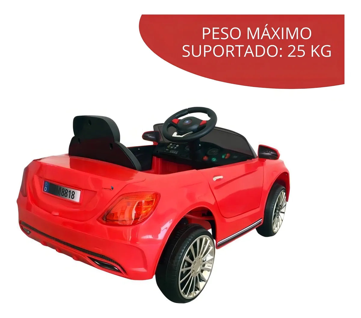 MINI CARRO ELÉTRICO INFANTIL COM CONTROLE REMOTO IMPORTWAY 6V BW007VM - VERMELHO