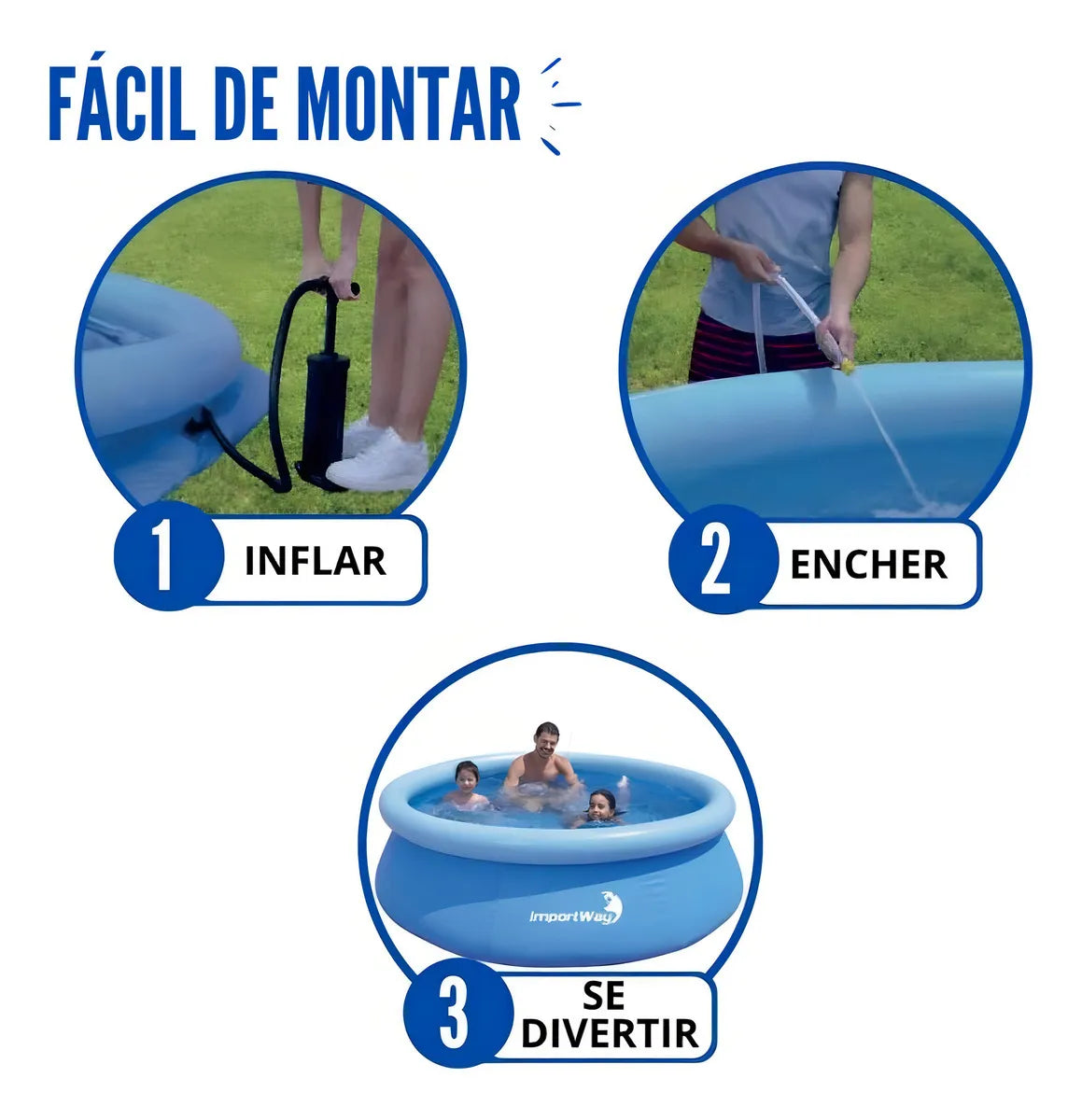 Piscina Borda Inflável 1400L IMPORTWAY