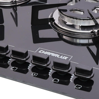 Cooktop 5 Bocas Tripla Chama Chamalux Preto Chapa Bivolt