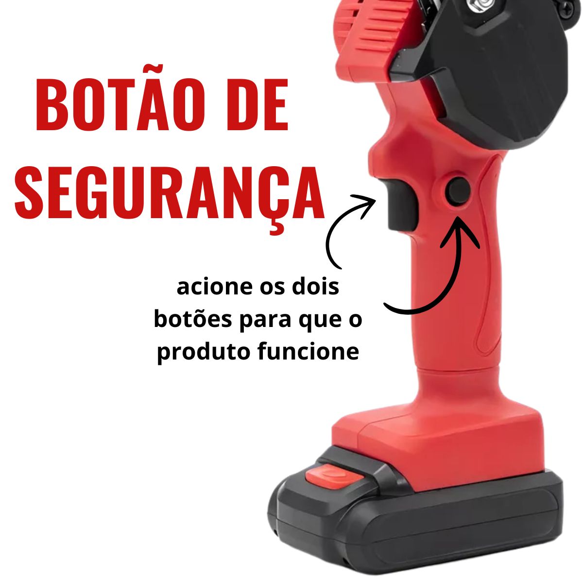 Mini Motosserra a Bateria 600W Vermelho ImportWay