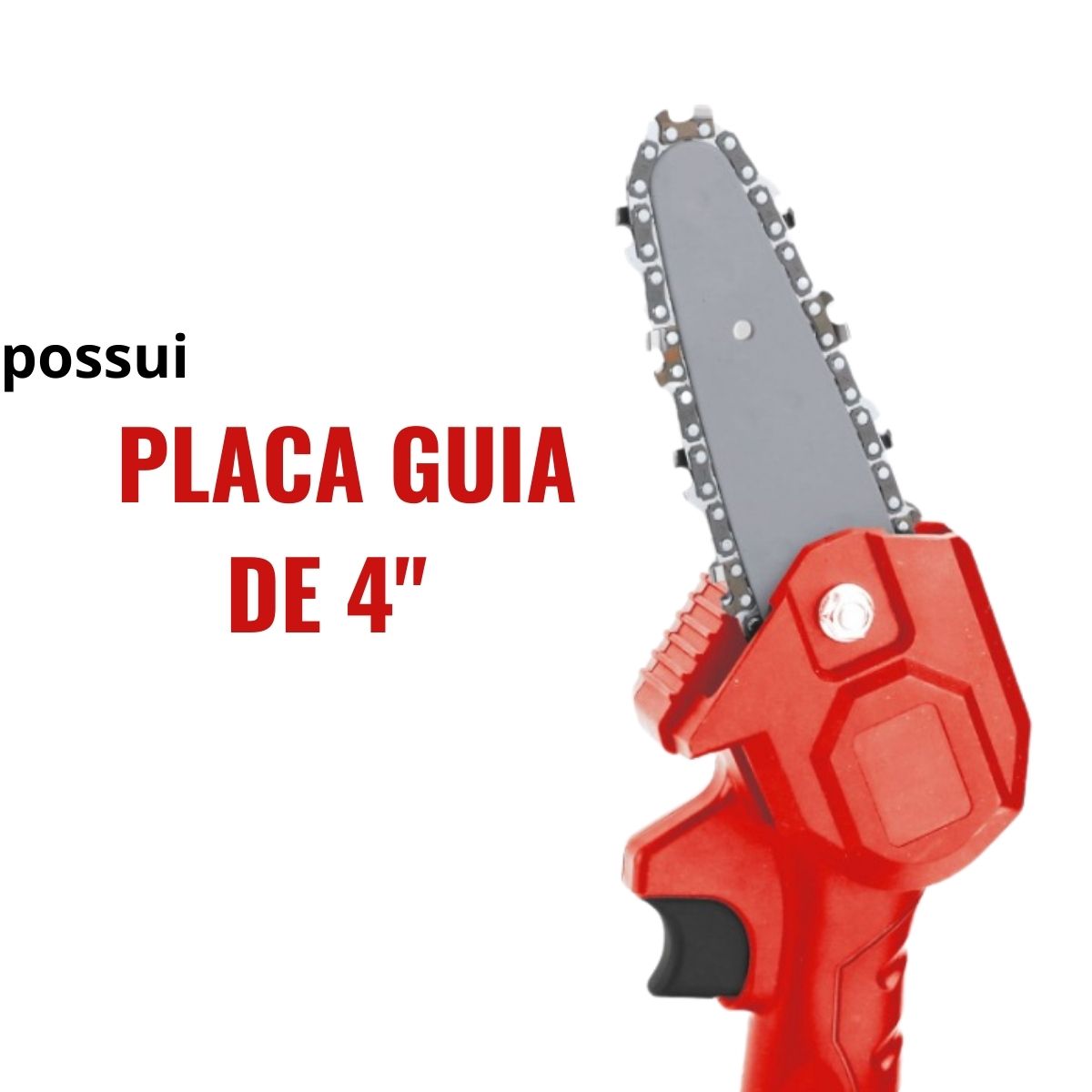 Mini Motosserra a Bateria 600W Vermelho ImportWay
