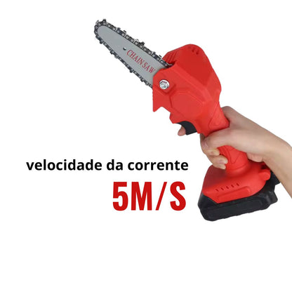 Mini Motosserra a Bateria 600W Vermelho ImportWay