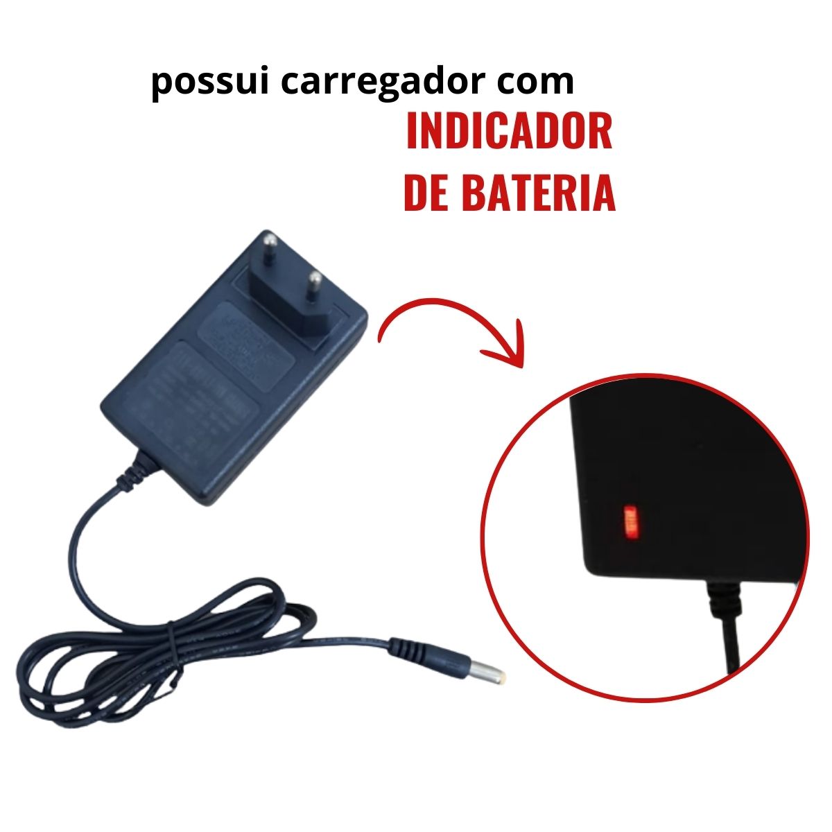 Mini Motosserra a Bateria 600W Vermelho ImportWay