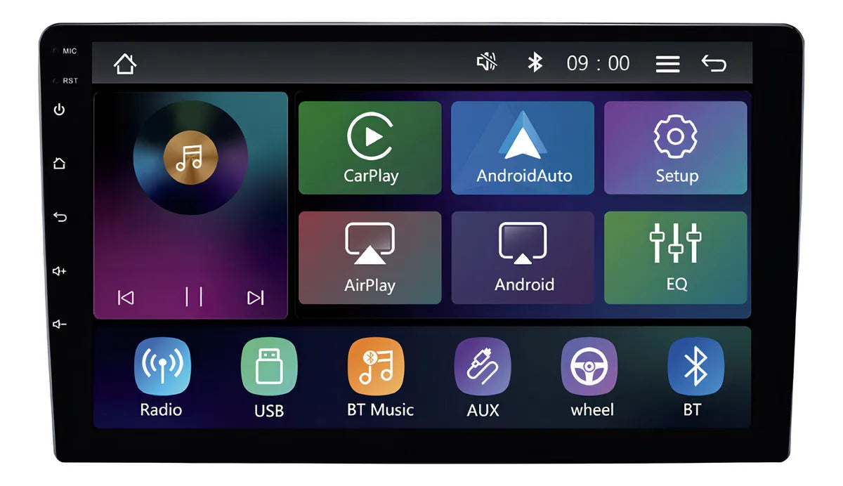 Multimídia Mp5 9 Roadstar RS-9200BR Pro Line Carplay Sem Fio Preto