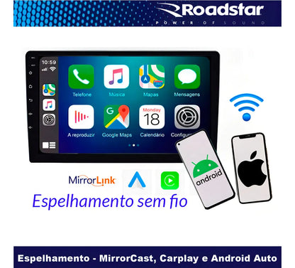 Multimídia Mp5 9 Roadstar RS-9200BR Pro Line Carplay Sem Fio Preto