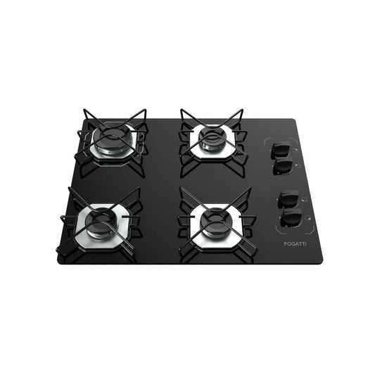 Fogão Cooktop Fogatti Ori 4 Bocas Vidro Preto Bivolt