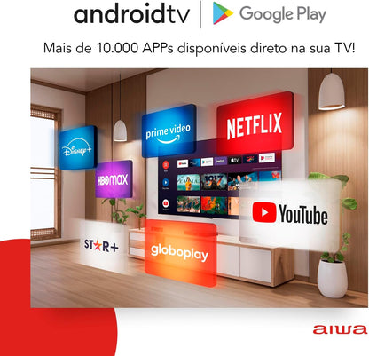 Smart TV AIWA 43” Android Full HD Borda Ultrafina HDR10 Dolby Áudio