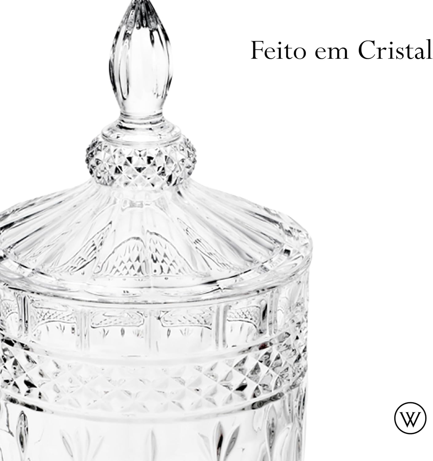Suqueira de Cristal Ecológico com Pé e Tampa Brandon 4,5L