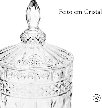 Suqueira de Cristal Ecológico com Pé e Tampa Brandon 4,5L
