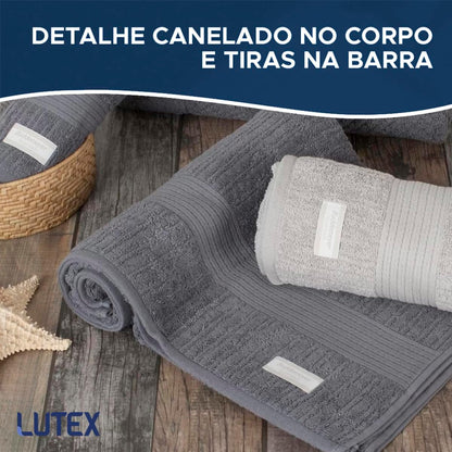 Kit Jogo de Toalhas Gigante Buddemeyer 4 Peças Banho e Rosto Cinza