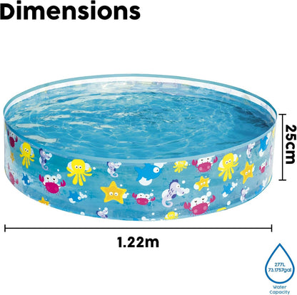 Piscina Infantil Bestway Aquatic 277L Semirígida 1,2mx25cm Multicolor Sparking Sea