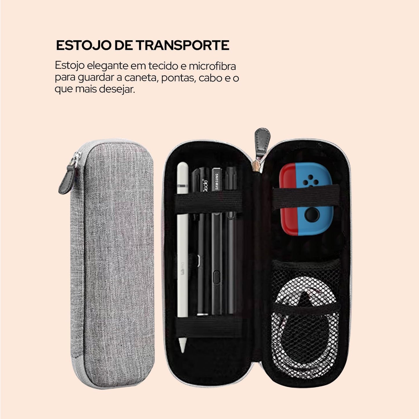 Caneta Pencil PRO WB Para iPad Branca com Palm Rejection e Sensor de ângulo com Estojo Cinza