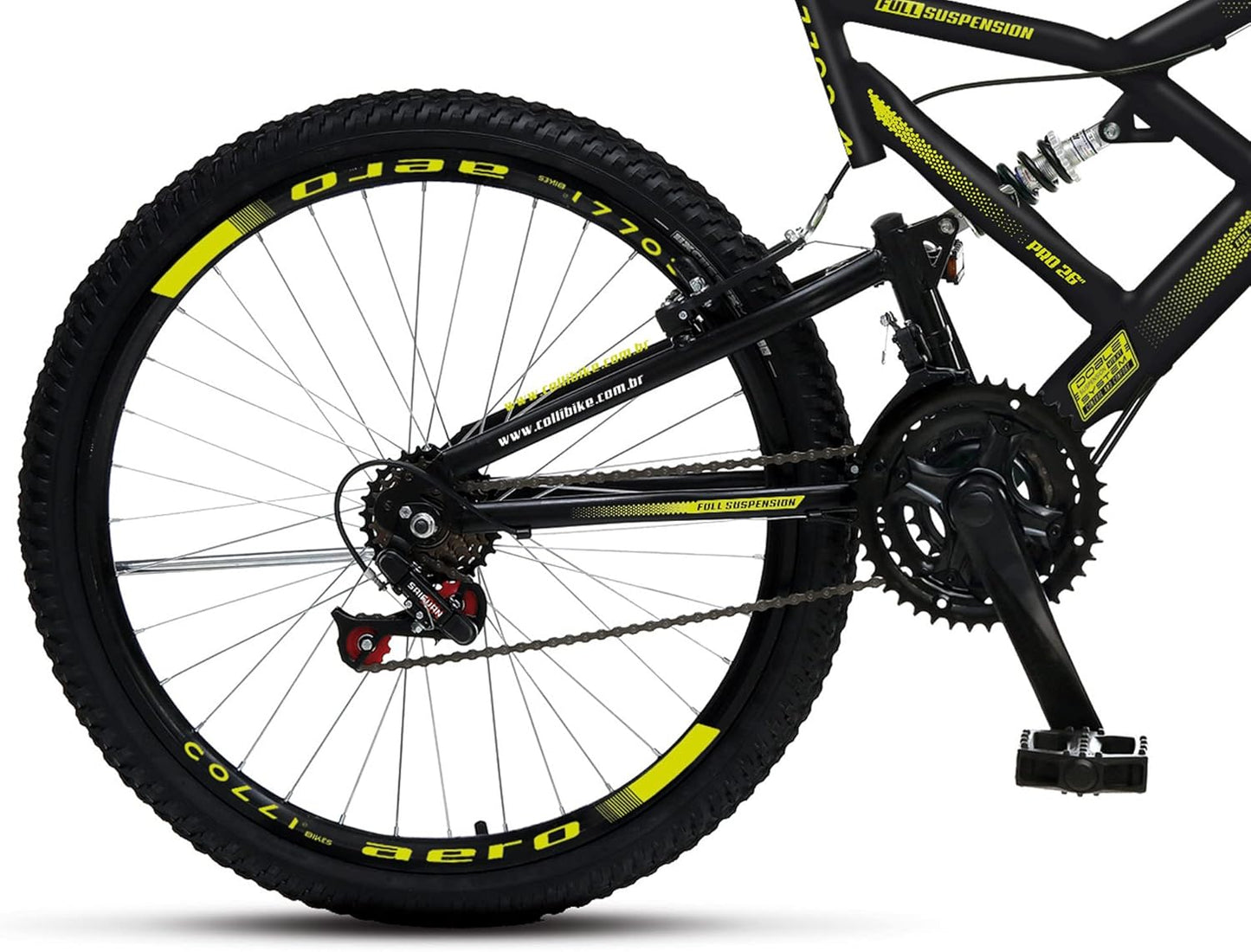 BICICLETA COLLI GPS A.26 AERO TAM 19 - PRETO COM AMARELO