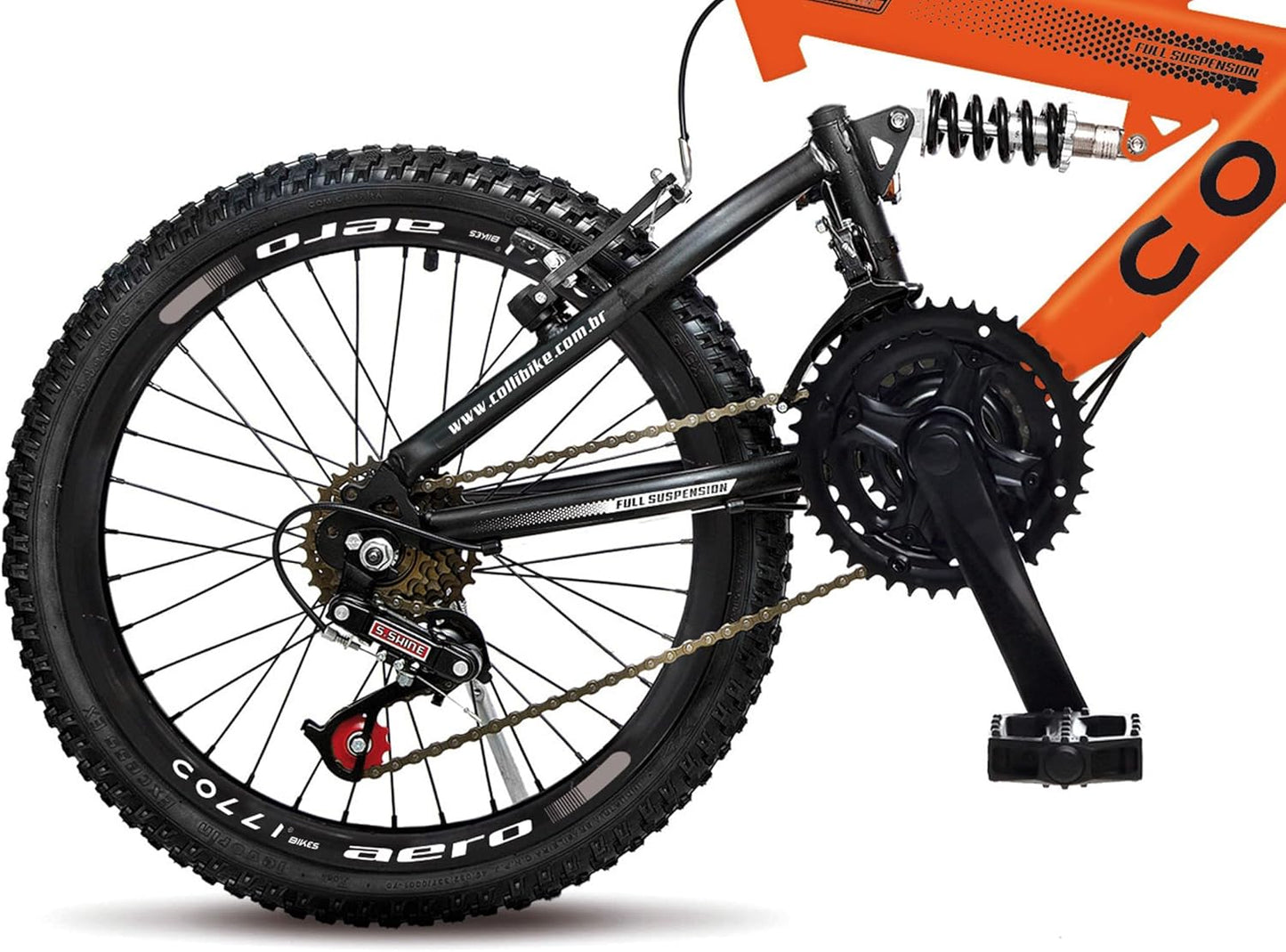 BICICLETA COLLI GPS ARO 20 AÇO CARBONO - LARANJA NEON