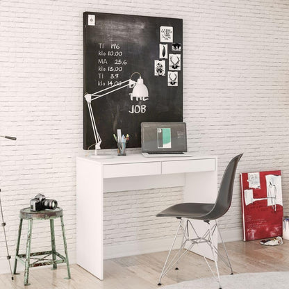 Mesa Escrivaninha Tijuca 90cm 2 Gavetas Branco - Politorno