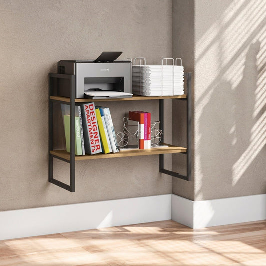 Nicho Kappesberg 2 Prateleiras Industrial Canela/Preto fosco 60cm x 72cm