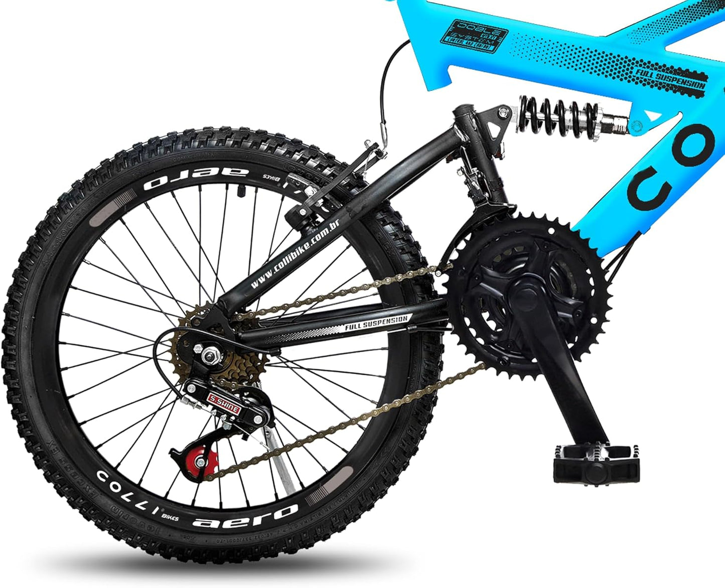 BICICLETA COLLI GPS ARO 20 AÇO CARBONO - AZUL CHAMPANHE