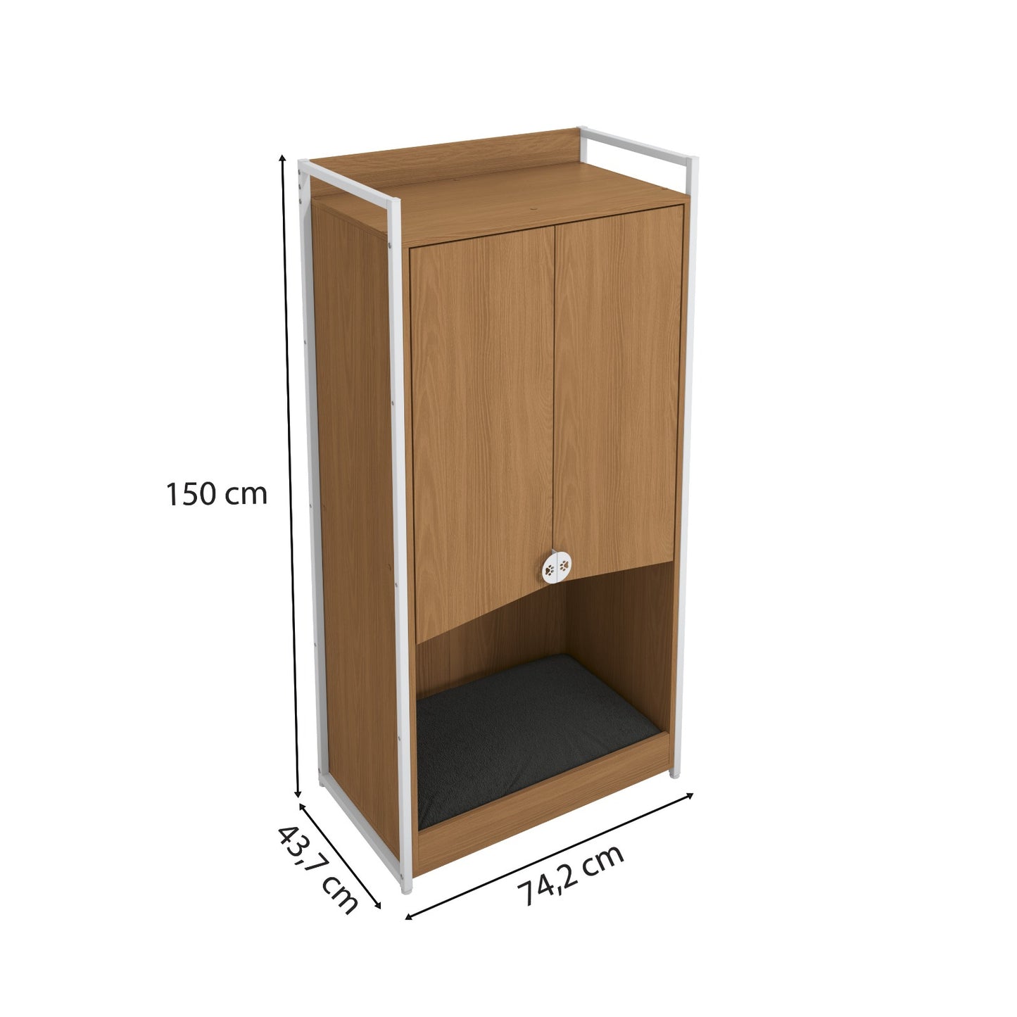Armário 2 Portas e Cama Pet Canela Branco Kappesberg