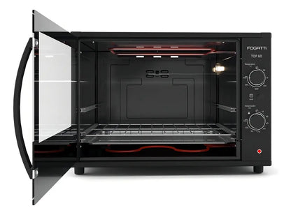 Forno Elétrico Fogatti Top 60 60L 220V 1750W Grill Timer 120 Minutos Preto