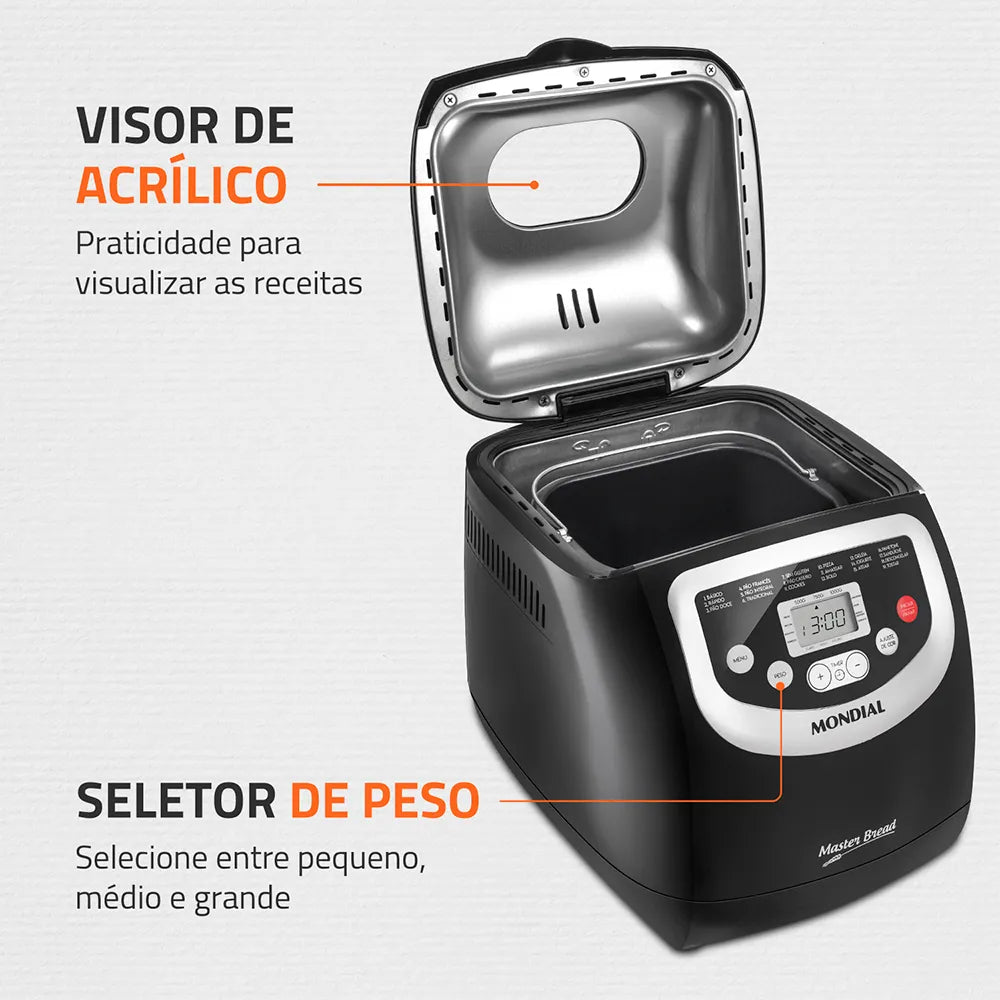 Panificadora Mondial Master Bread NPF-53 700W 19 Programas Timer até 15h