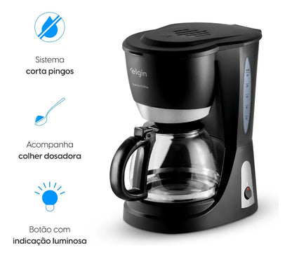 Cafeteira Elétrica Elgin Family Coffee CF300 30 Xícaras 1,2L 830W Filtro Permanente