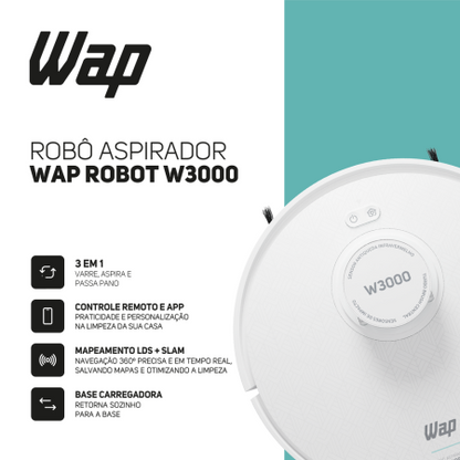 Aspirador de Pó Robô ROBOT W3000 WAP Bivolt