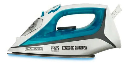 Ferro de Passar a Vapor Black+Decker FX3060-BR 127V 1200W Base Ceramic Gliss Anti Gotejamento Azul
