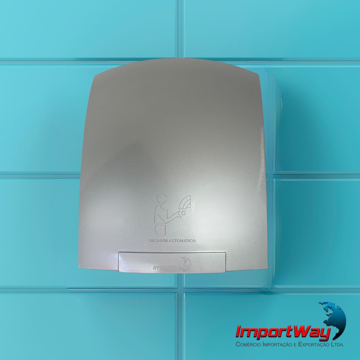 Secador de Mãos Automático Importway Sensor 127V 1500W Cinza Parede