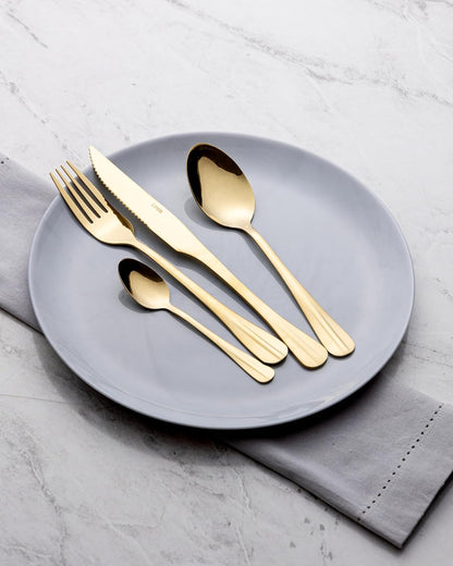 FAQUEIRO 24 PEÇAS DE AÇO INOX POSITANO DOURADO