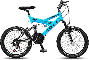 BICICLETA COLLI GPS ARO 20 AÇO CARBONO - AZUL CHAMPANHE