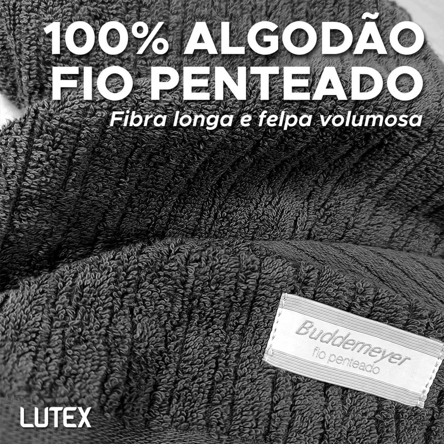 Kit Jogo de Toalhas Gigante Buddemeyer 4 Peças Banho e Rosto Cinza