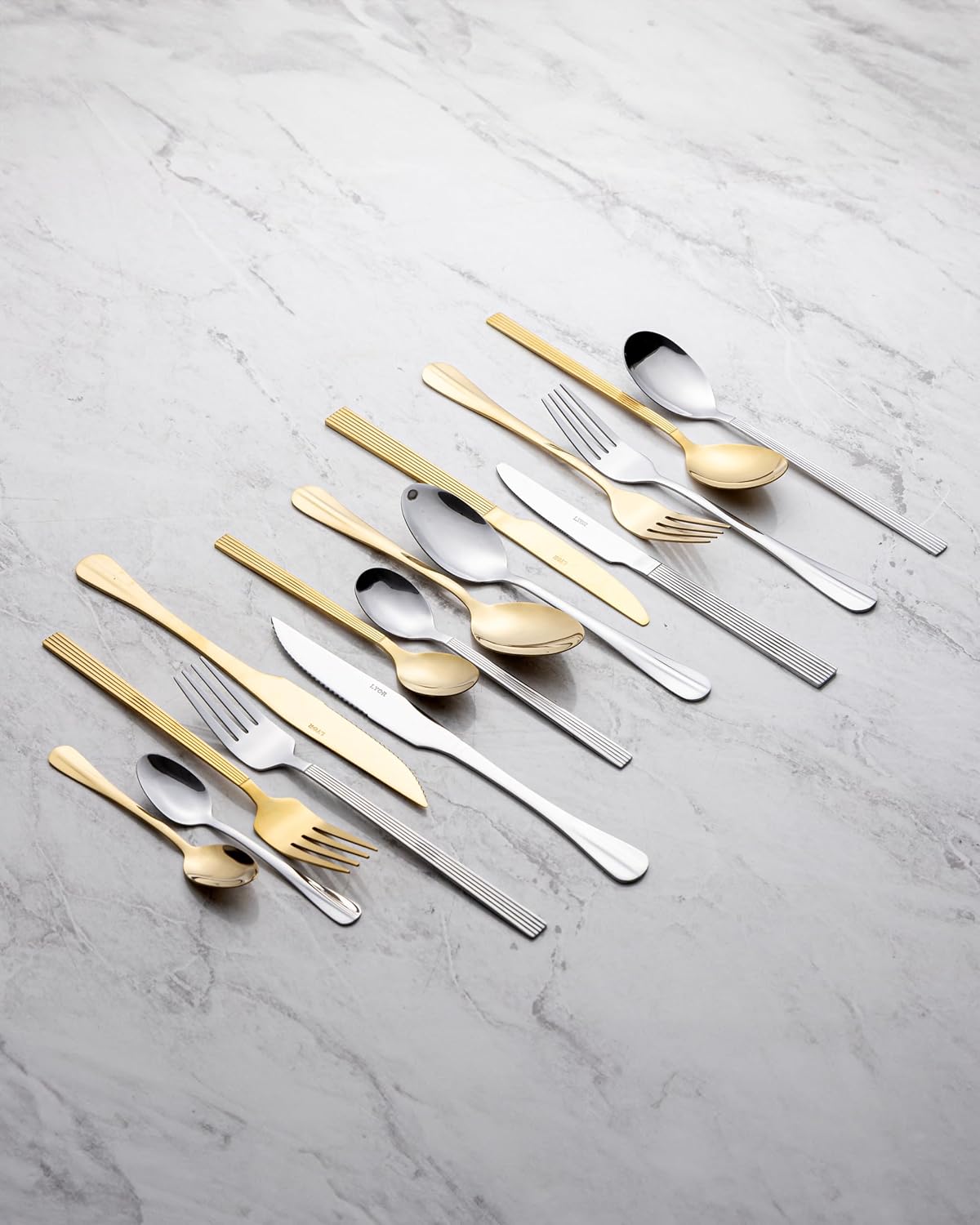 FAQUEIRO 24 PEÇAS DE AÇO INOX POSITANO DOURADO