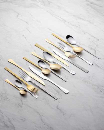 FAQUEIRO 24 PEÇAS DE AÇO INOX POSITANO DOURADO